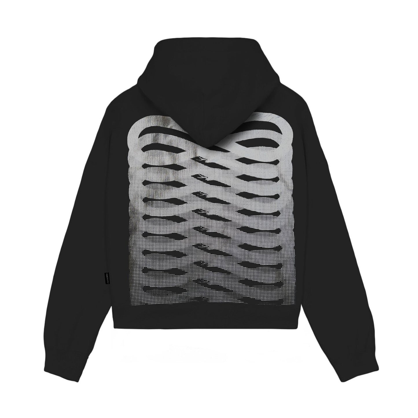 PROPAGANDA FELPA CROPTOP SILVER LEAF RIBS NERO