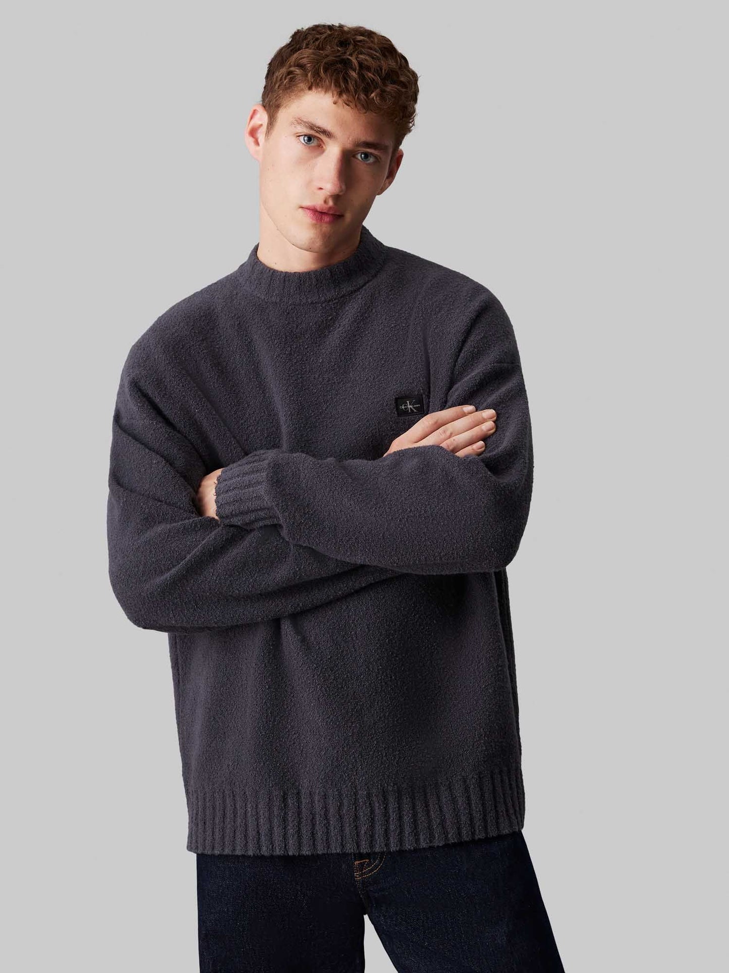 CALVIN KLEIN BOUCLE BOXY SWEATER