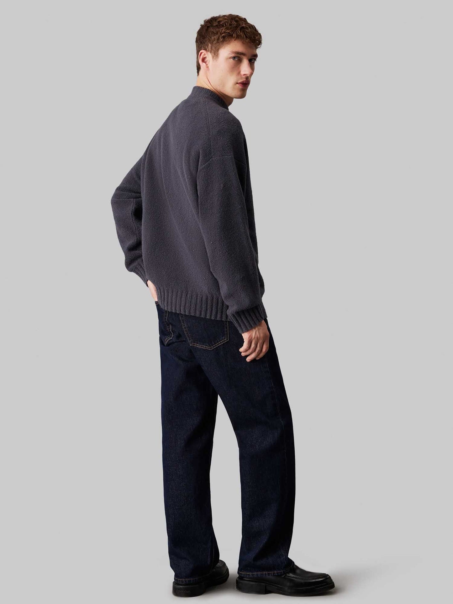 CALVIN KLEIN BOUCLE BOXY SWEATER