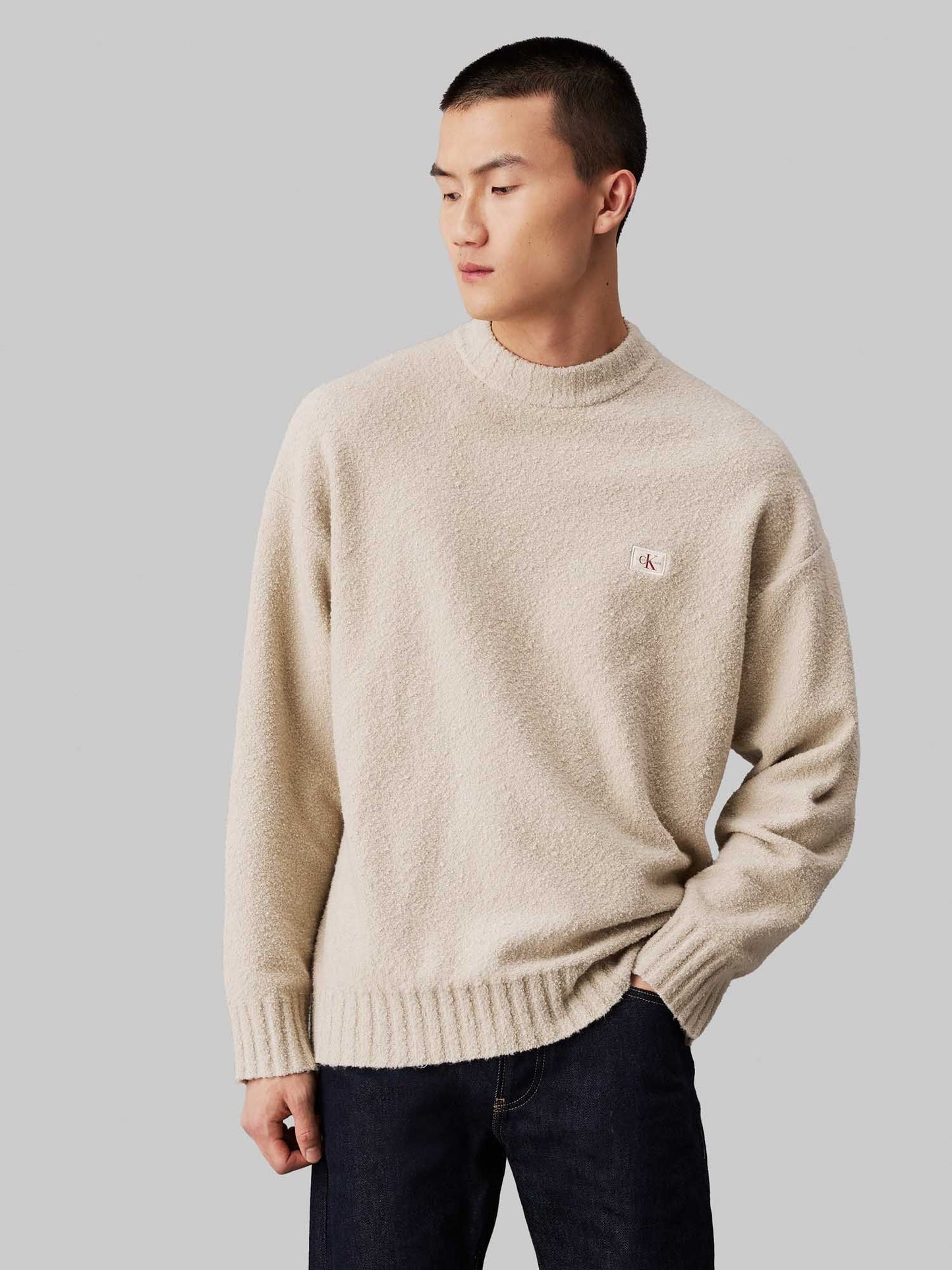 CALVIN KLEIN BOUCLE BOXY SWEATER
