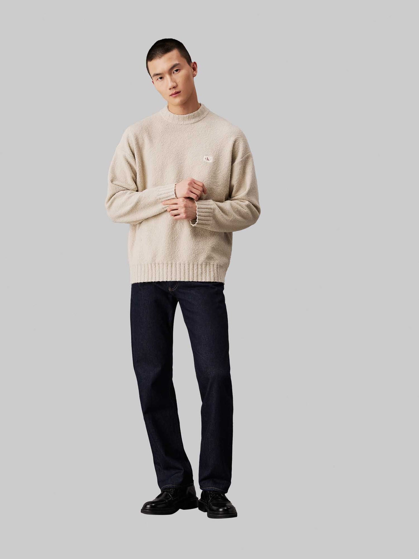CALVIN KLEIN BOUCLE BOXY SWEATER