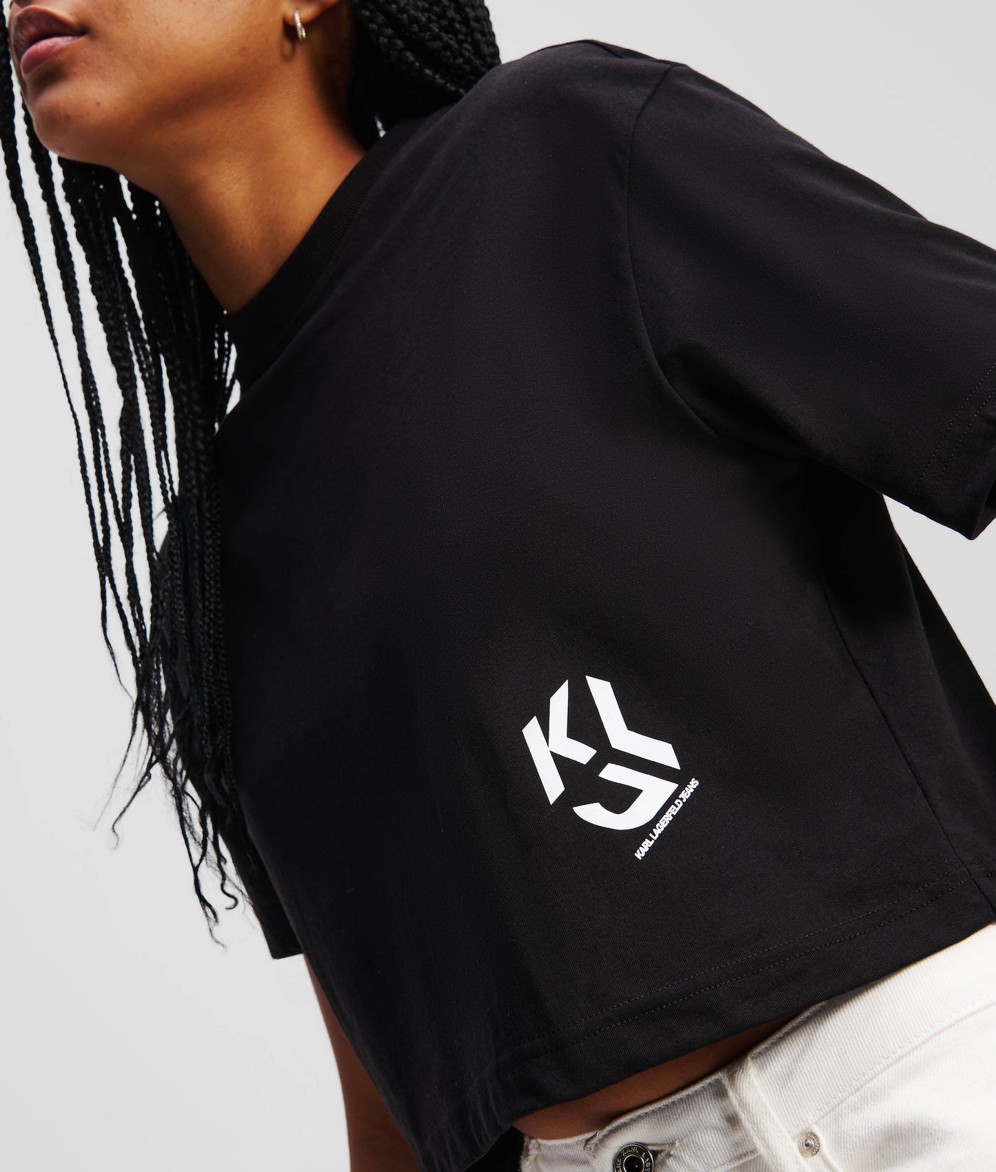 KARL LAGERFELD REG CROPPED MONOGRAM TEE