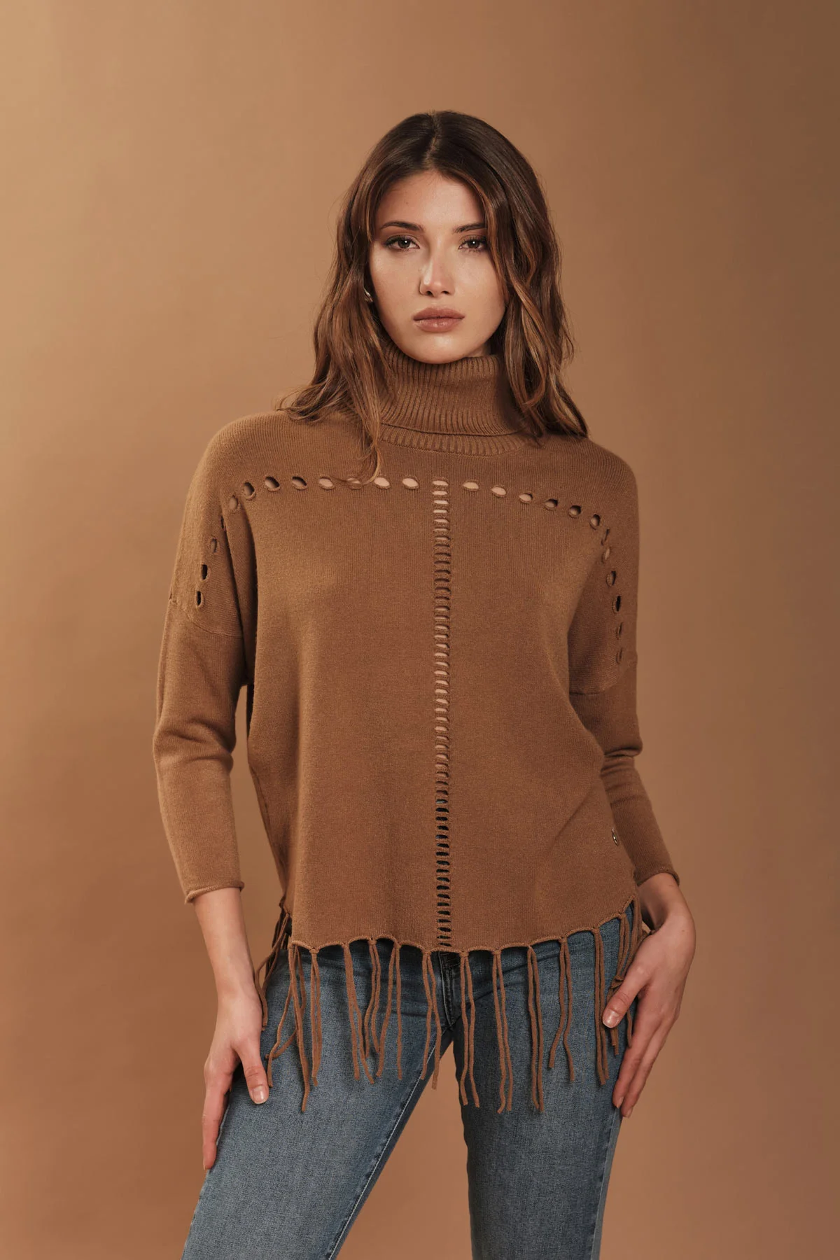 GRIFFAI MAGLIA DOLCEVITA LAVORATA CON FRANGE FIN 7