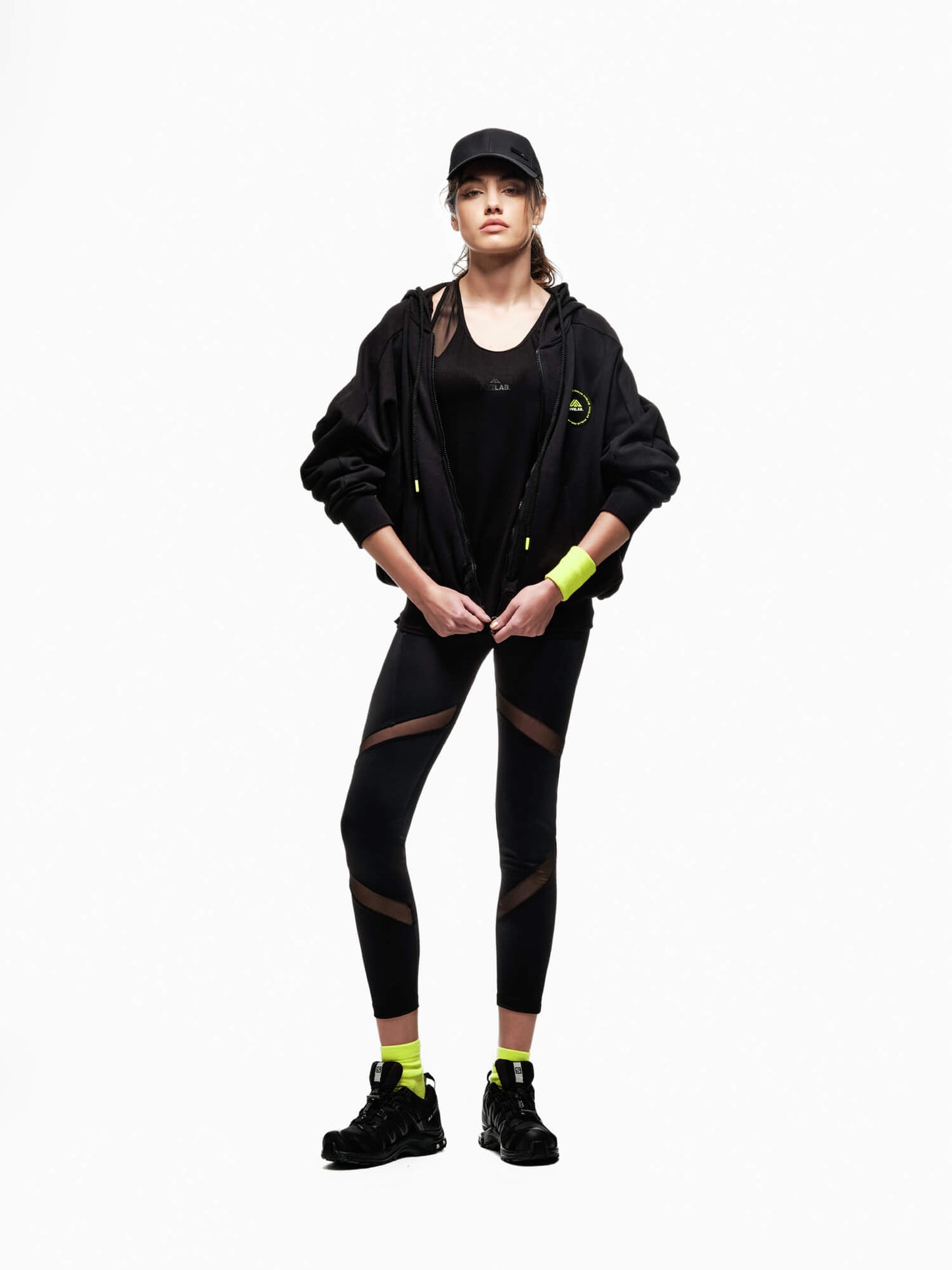 FIVELAB LEGGINGS DONNA IN LYCRA E TULLE