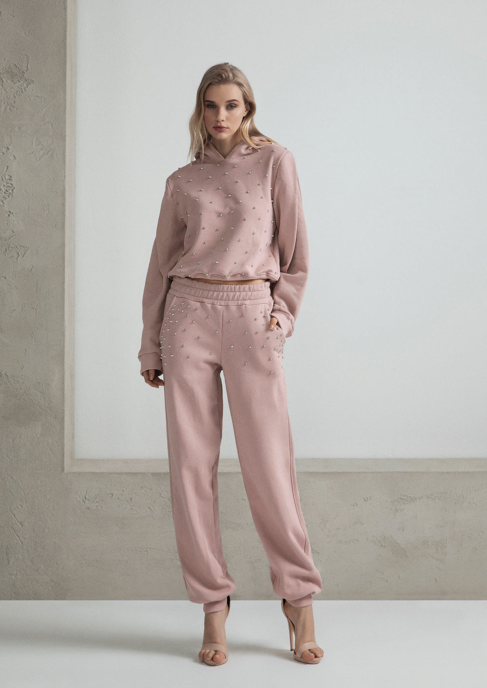 ODI ET AMO PANTALONE FELPA STRASS PERLE