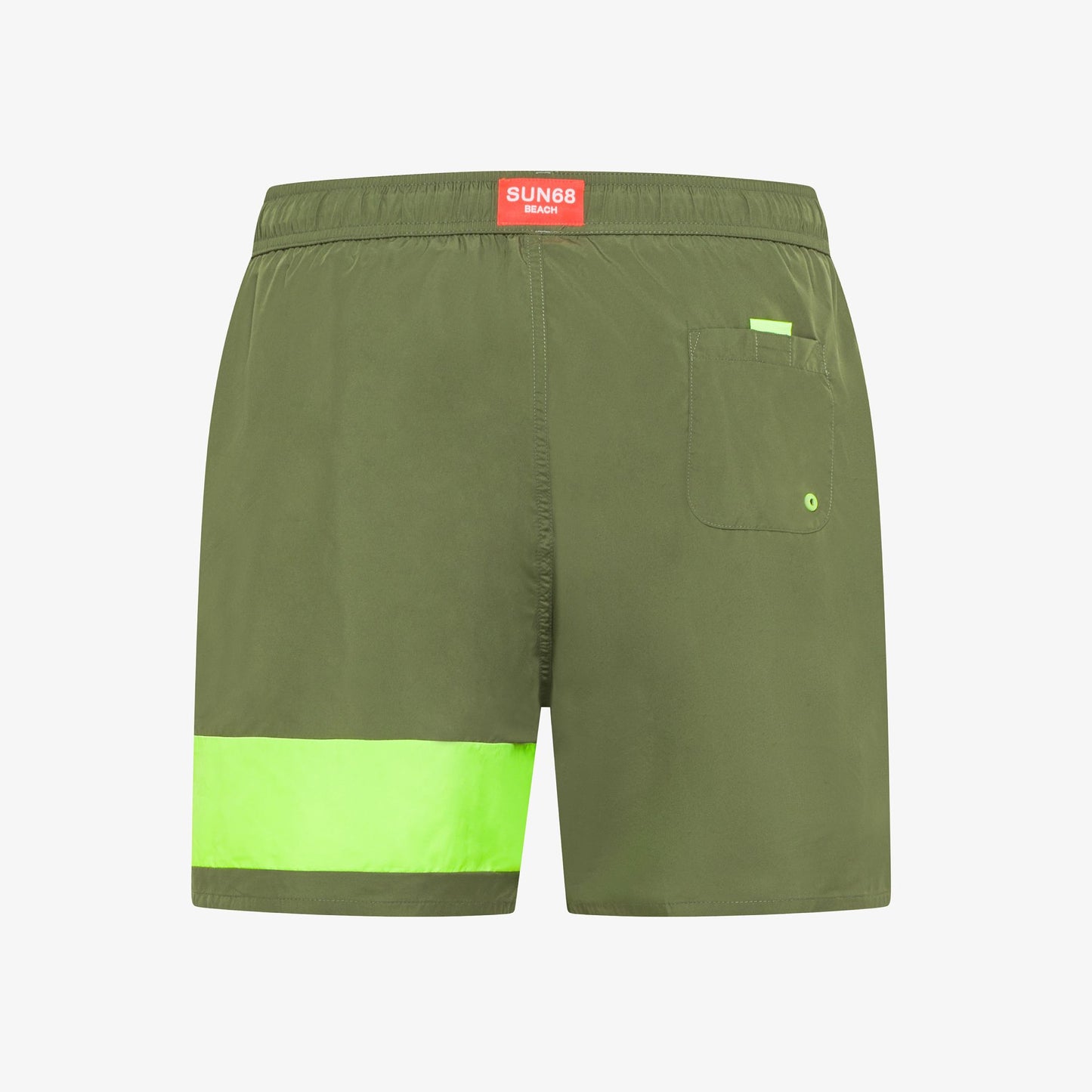SUN68 SWIM SHORTS STRIPE FLUO ON LEG