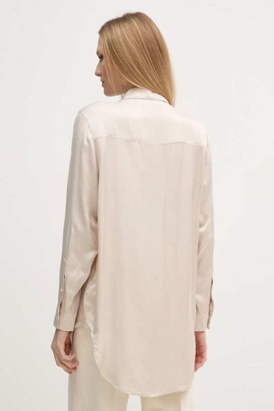 CALVIN KLEIN SATIN LONG SLEEVE TOP