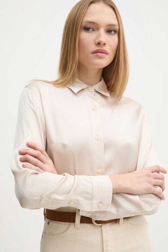 CALVIN KLEIN SATIN LONG SLEEVE TOP
