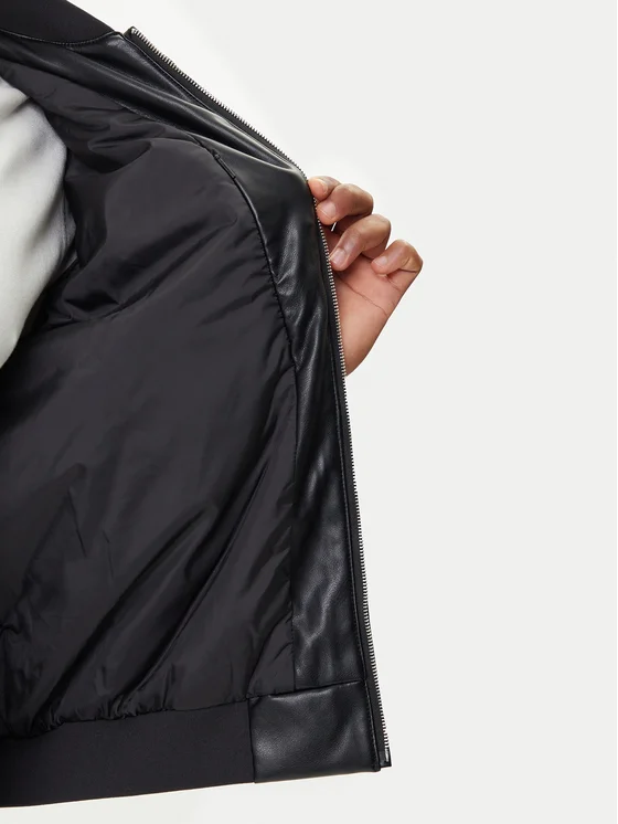 CALVIN KLEIN LS FAUX LEATHER BOMBER JACKET