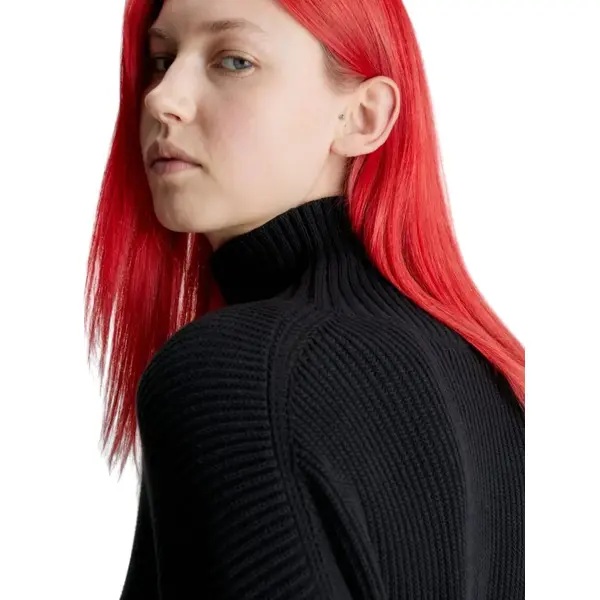 CALVIN KLEIN WOVEN LABEL LOOSE SWEATER