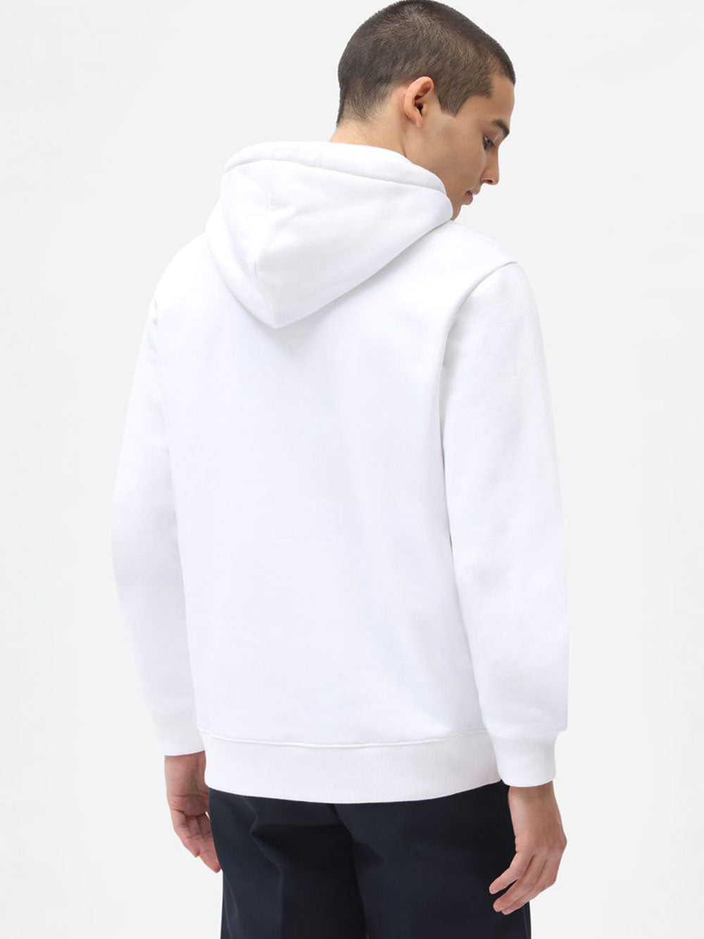 felpa cappuccio icon logo hoodie white uomo
