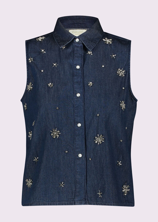 GAUDI' CAMICIA DENIM RICAMATA S-M