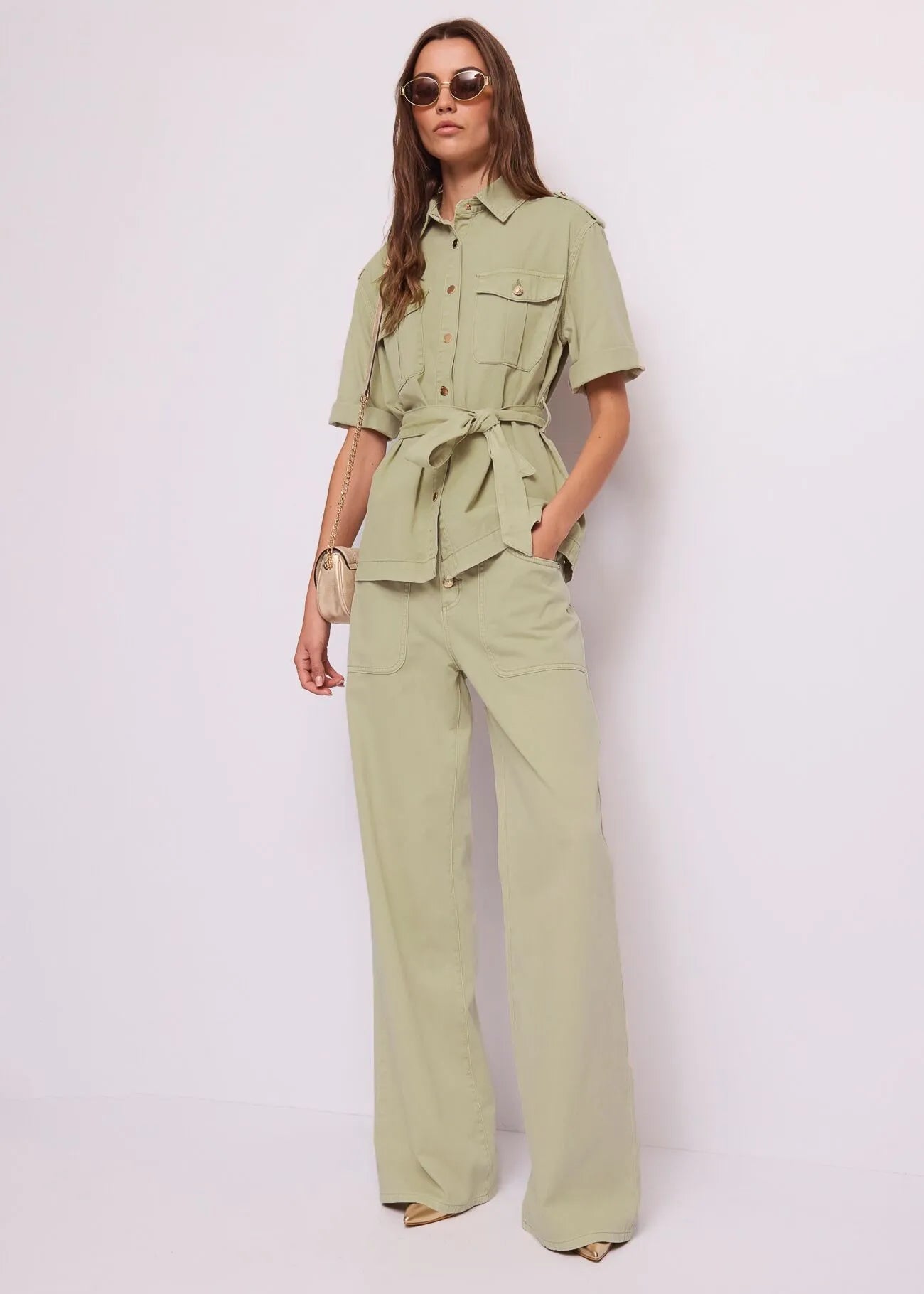 GAUDI' GIACCA CAMICIA CON CINTURA M-CORTA