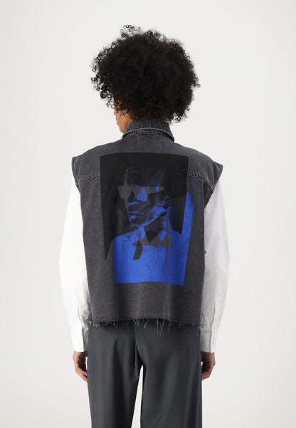 KARL LAGERFELD DENIM VEST PRINT