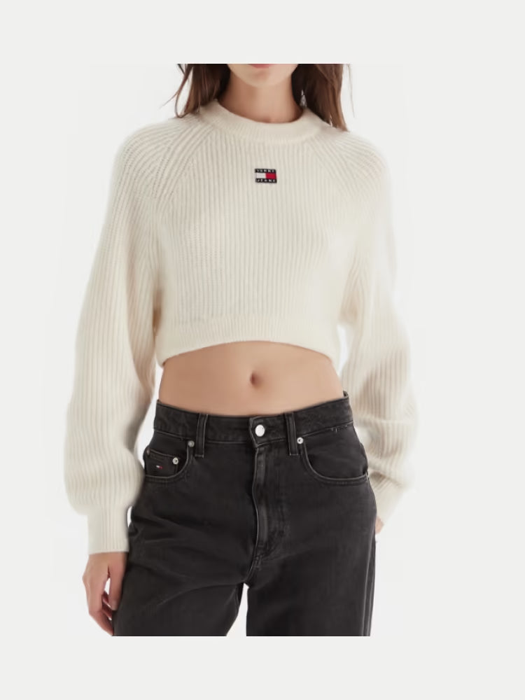TOMMY JEANS W CROP BADGE SWEATER