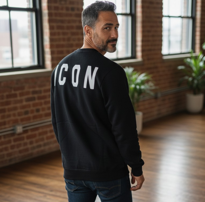 ICON SUDADERA CUELLO REDONDO DOBLE LOGO