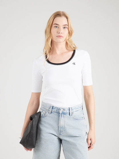 CALVIN KLEIN SS 2X2 BABY RID SCOOP NK CUTOUT