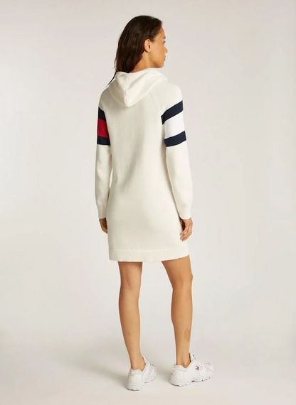 TOMMY JEANS FLAG HOOD SWEATER DRESS EXT