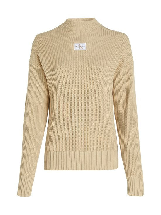 CALVIN KLEIN WOVEN LABEL LOOSE SWEATER