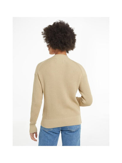 CALVIN KLEIN WOVEN LABEL LOOSE SWEATER