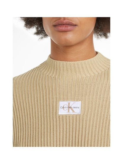 CALVIN KLEIN WOVEN LABEL LOOSE SWEATER