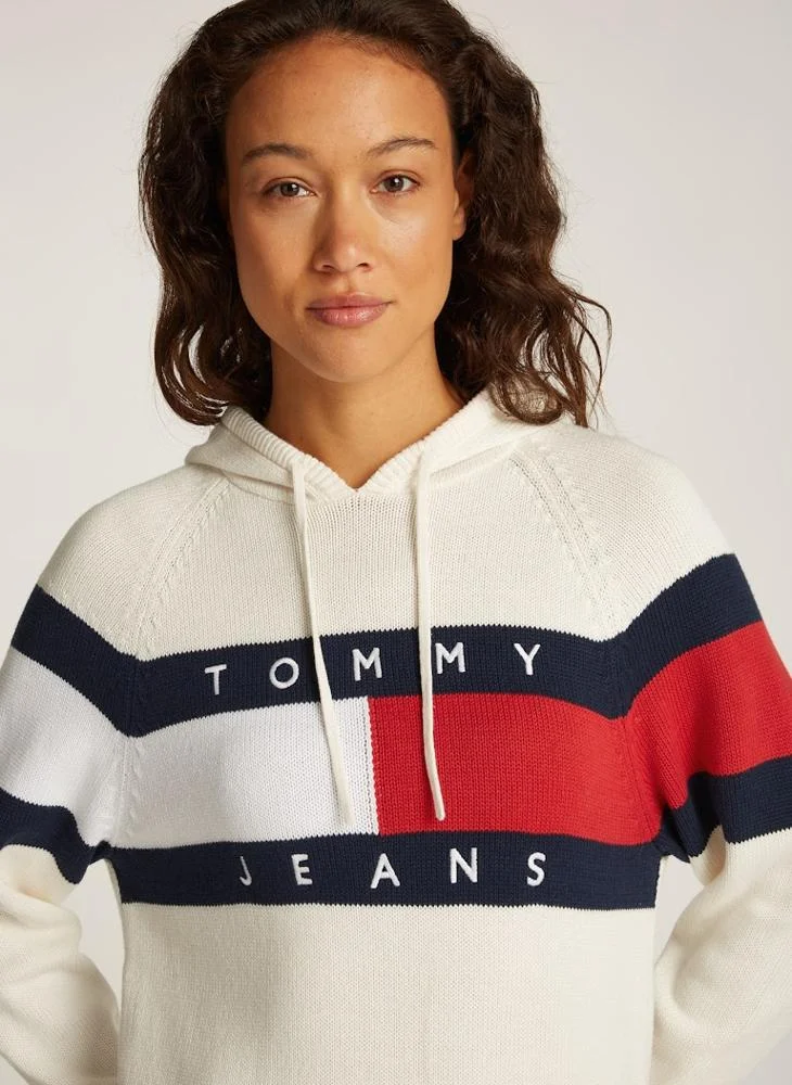 TOMMY JEANS FLAG HOOD SWEATER DRESS EXT