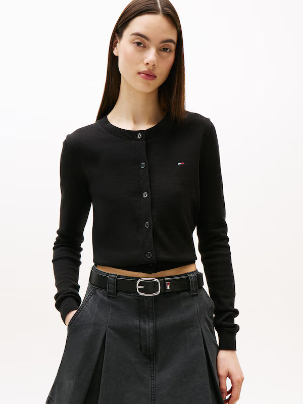 TOMMY JEANS CROPPED RIB CARDIGAN