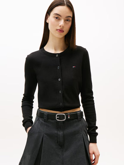 TOMMY JEANS CROPPED RIB CARDIGAN