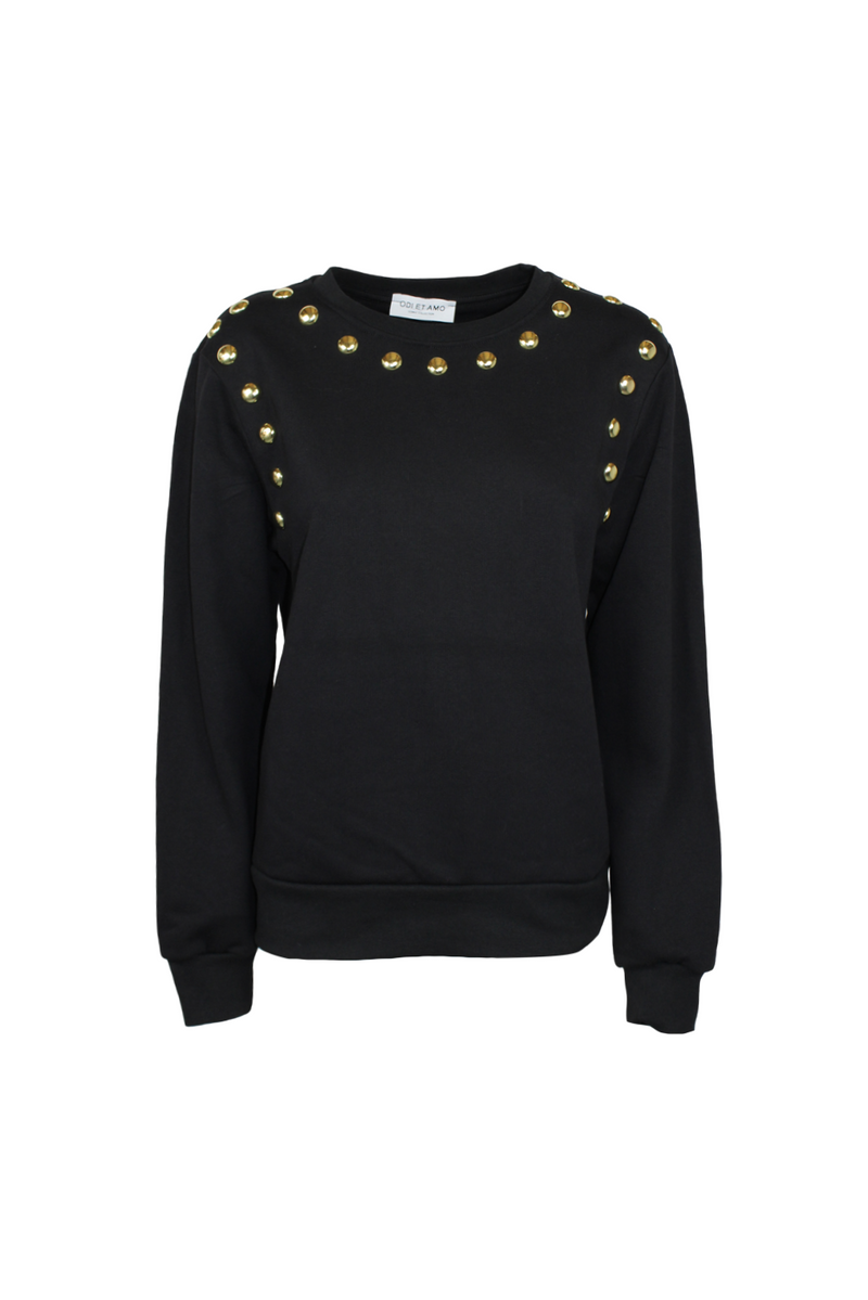 ODI ET AMO FELPA APPLICAZIONI BORCHIE