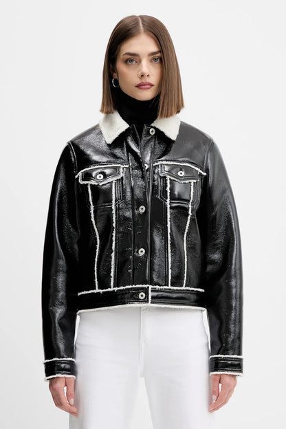 CHAQUETA DE CUERO SINTÉTICO KLJ