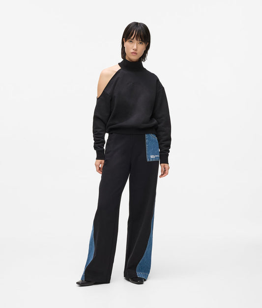 KARL LAGERFELD JEANS MIXED MATERIAL SWEATPANT