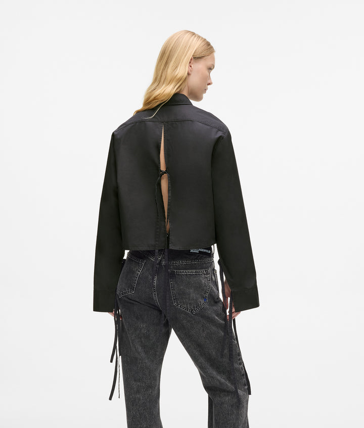 KARL LAGERFELD JEANS WASHED COTTON BLOUSE
