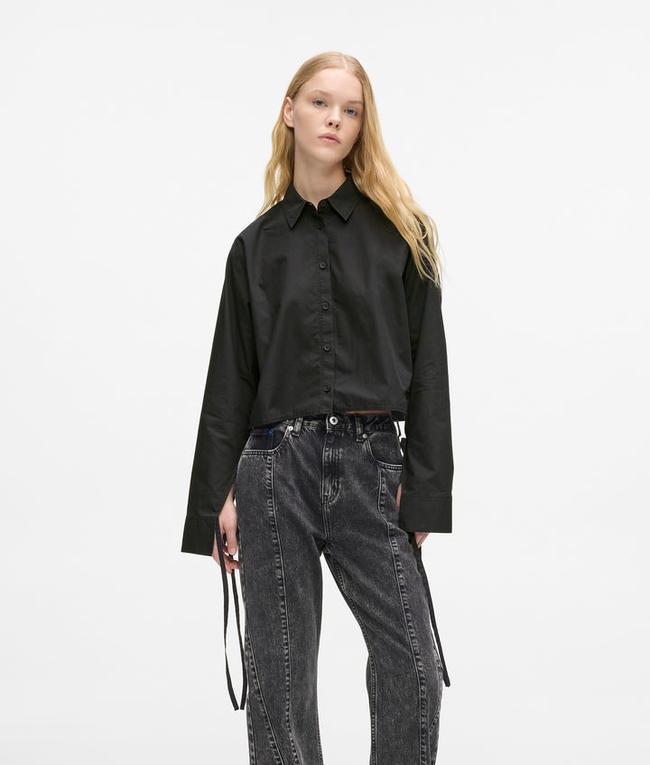 KARL LAGERFELD JEANS WASHED COTTON BLOUSE