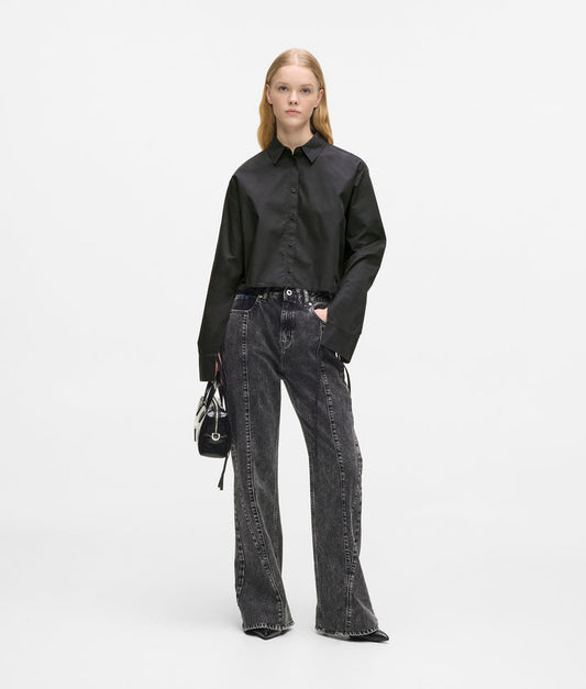 KARL LAGERFELD JEANS WASHED COTTON BLOUSE