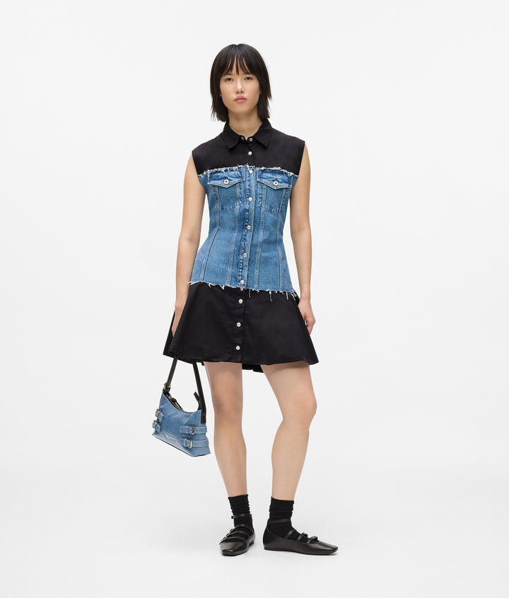 KARL LAGERFELD JEANS MIXED MATERIAL DRESS