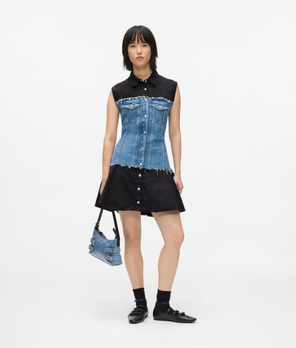 KARL LAGERFELD JEANS MIXED MATERIAL DRESS