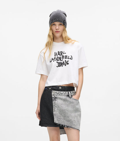 KARL LAGERFELD JEANS CROPPED GRAFFITI TEE