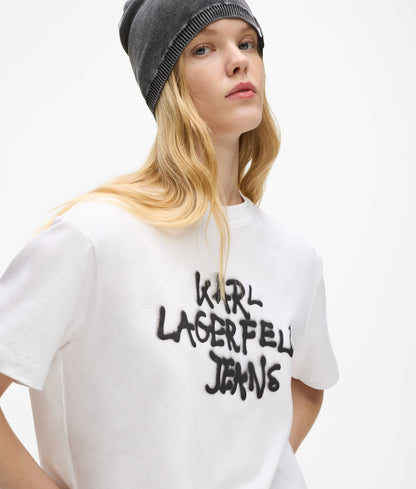 KARL LAGERFELD JEANS CROPPED GRAFFITI TEE