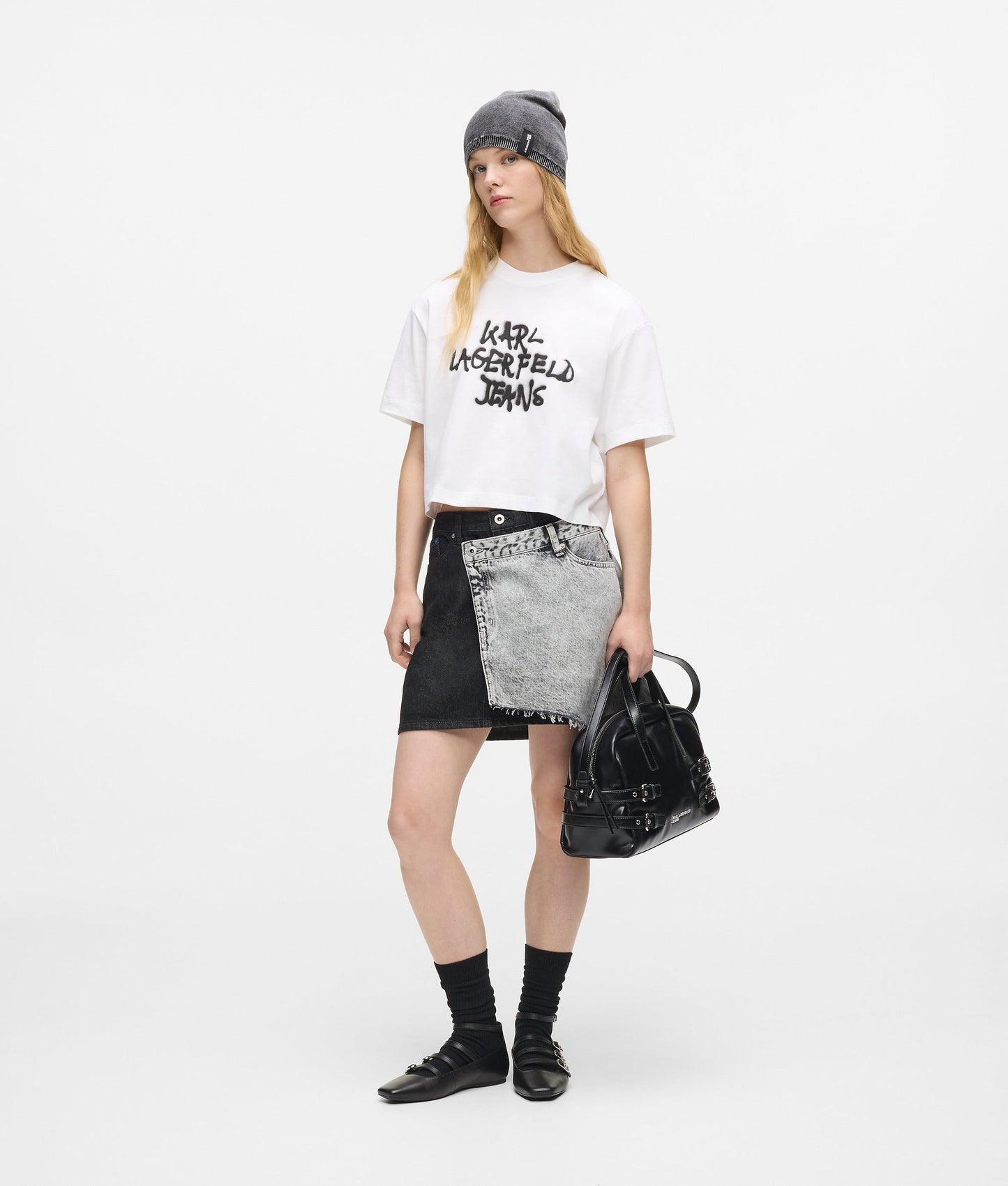 KARL LAGERFELD JEANS CROPPED GRAFFITI TEE
