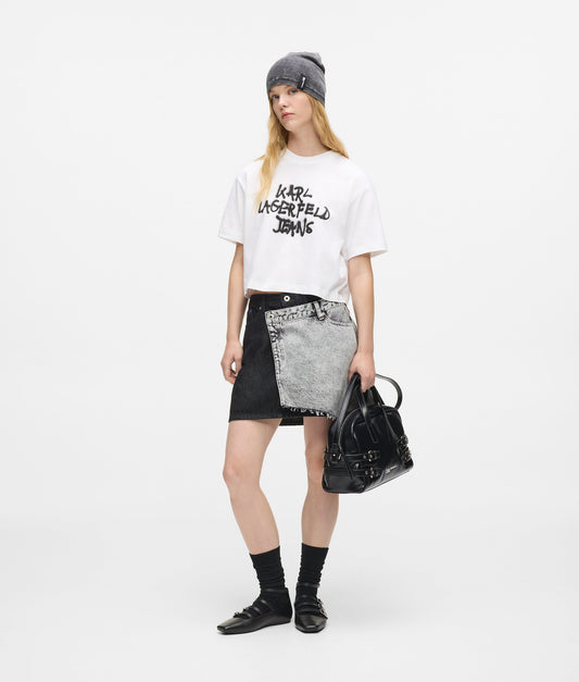 KARL LAGERFELD JEANS CROPPED GRAFFITI TEE
