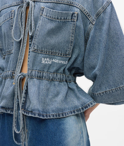 KARL LAGERFELD JEANS DENIM TIE BLOUSE