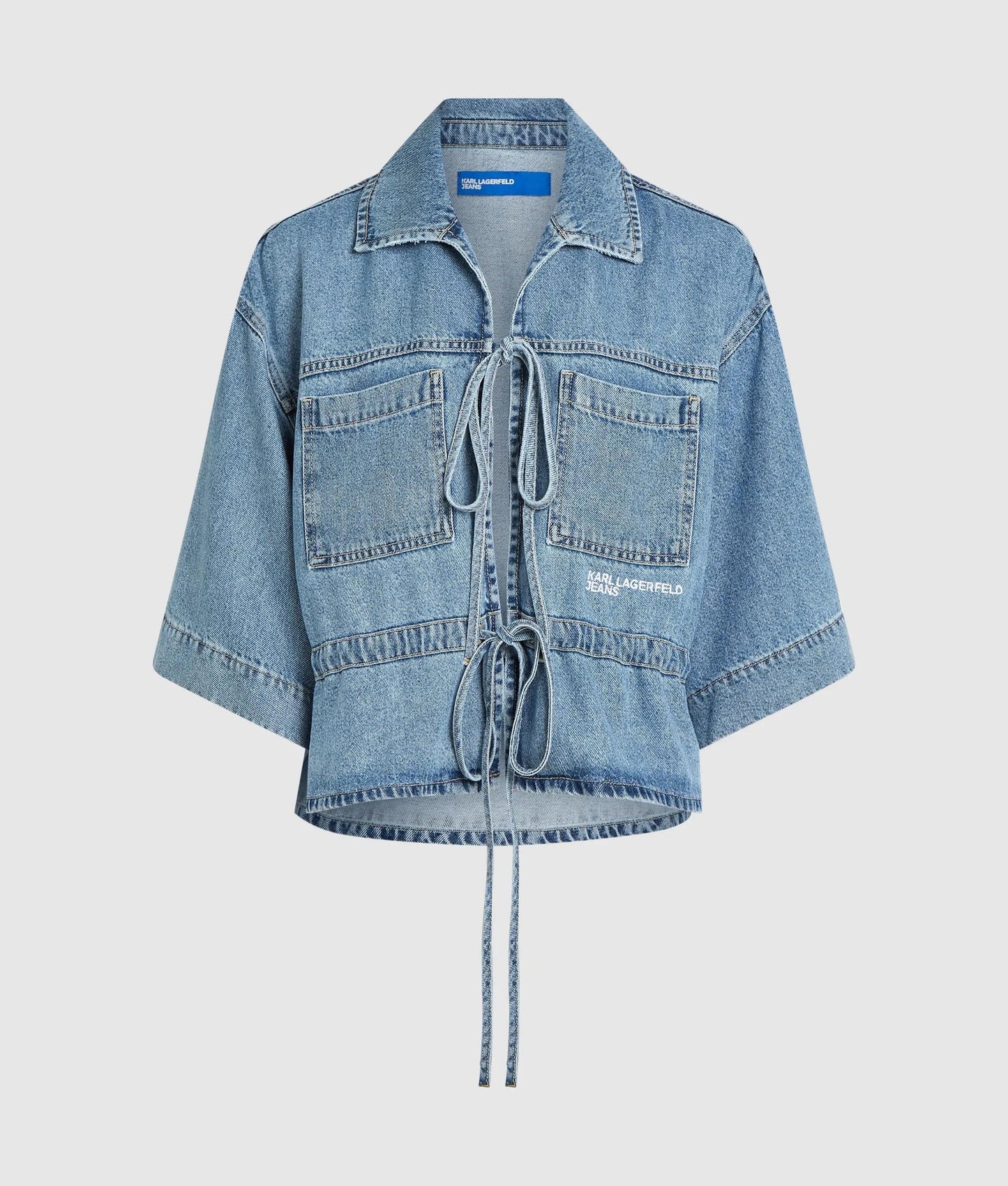 KARL LAGERFELD JEANS DENIM TIE BLOUSE