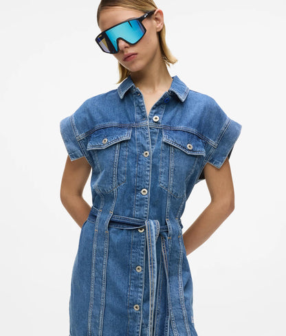 KARL LAGERFELD JEANS BELTED DENIM DRESS