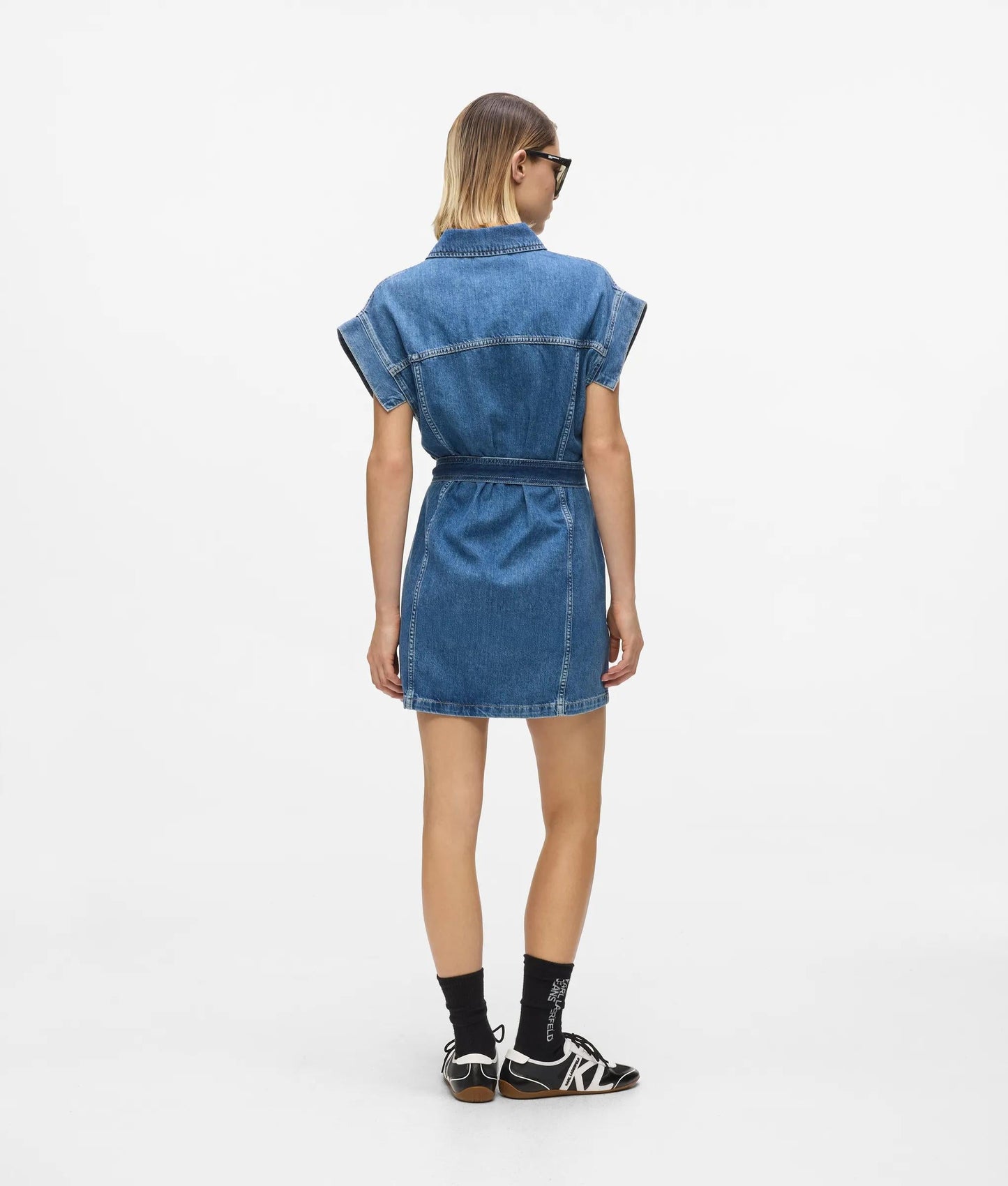 KARL LAGERFELD JEANS BELTED DENIM DRESS