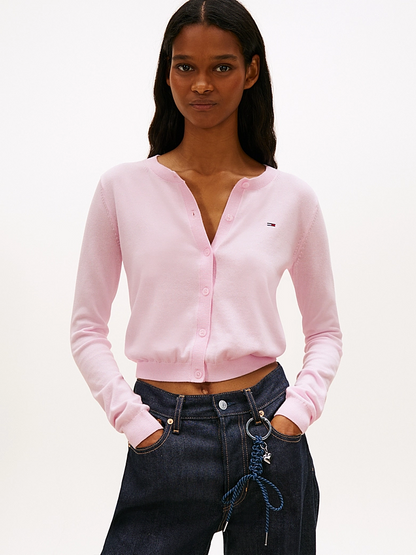 TOMMY JEANS ESSENTIAL CREW NECK CARDIGAN