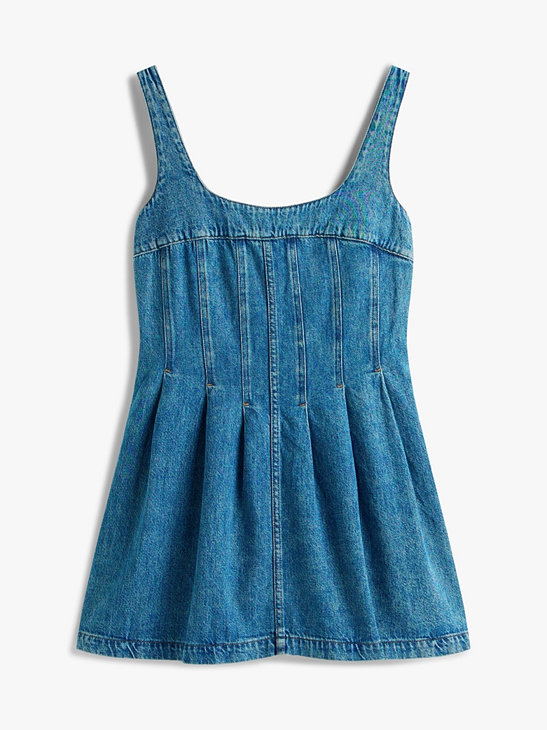 TOMMY JEANS PLEAT SEAM DENIM DRESS