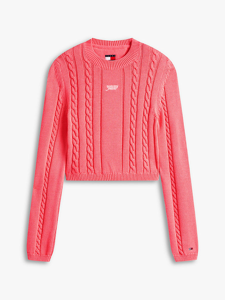 TOMMY JEANS CABLE SCRIPT SWEATER
