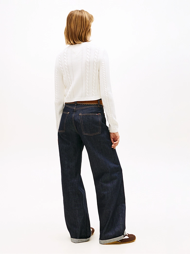 TOMMY JEANS CABLE SCRIPT SWEATER