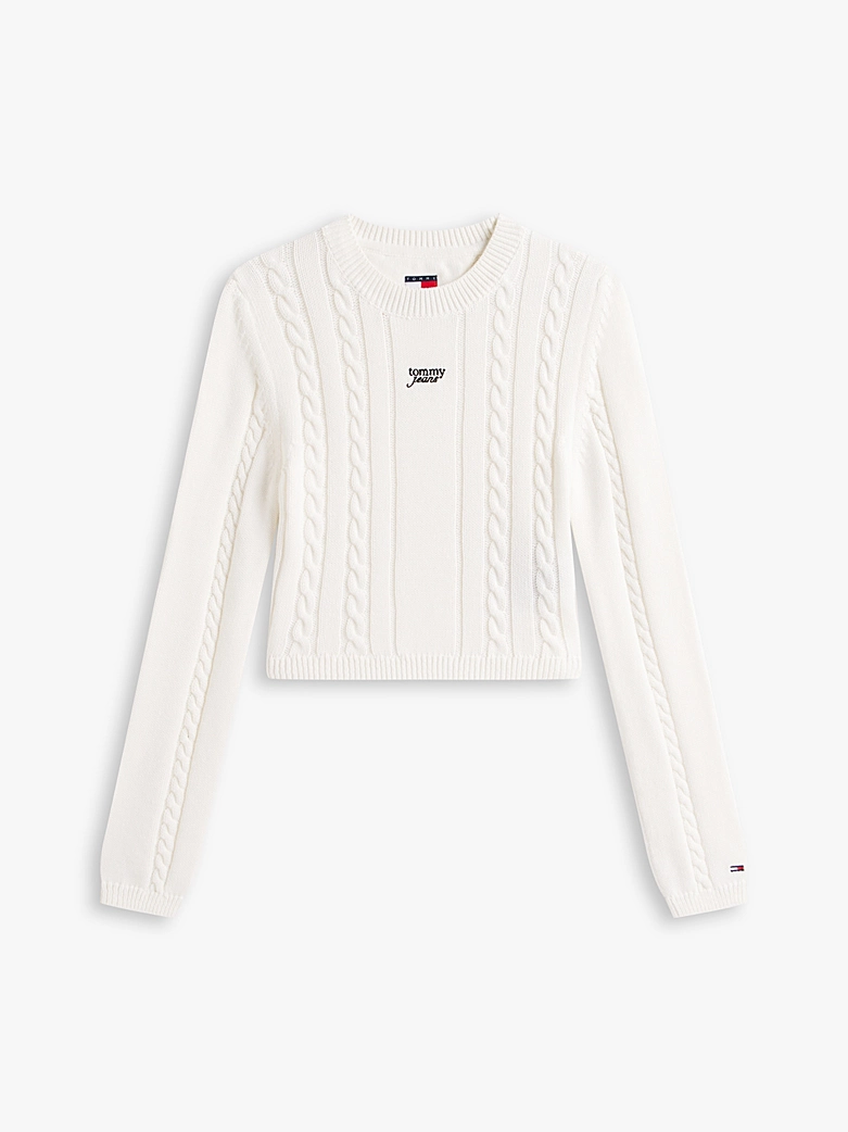 TOMMY JEANS CABLE SCRIPT SWEATER