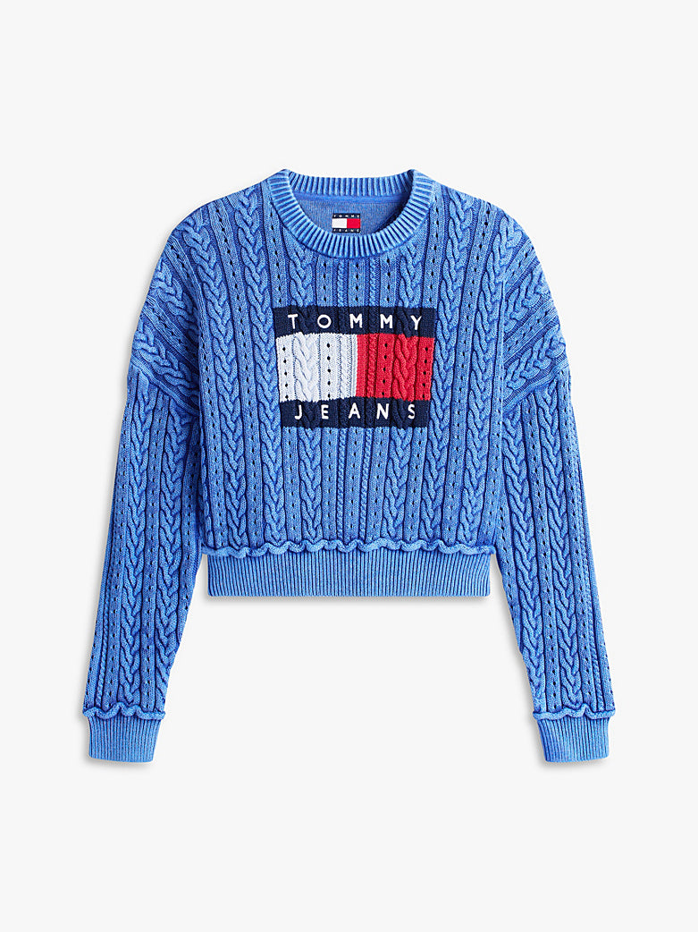 TOMMY JEANS GMD CABLE FLAG SWEATER